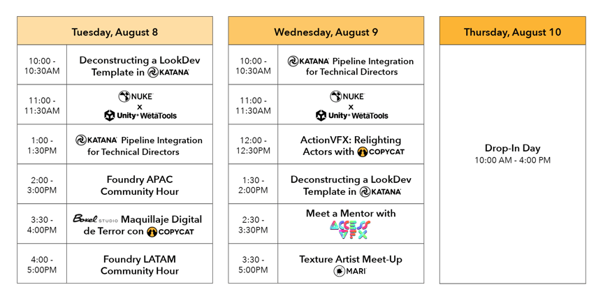 SIGGRAPH booth schedule V5